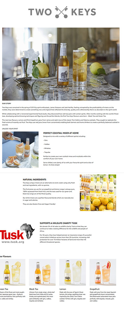 Two Keys - Case Study Chris Turton Ecommerce Two Keys - Case Study Chris Turton Ecommerce