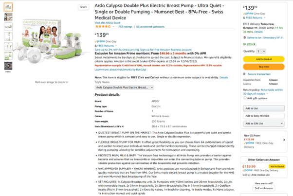 Amazon product detail page Amazon product detail page