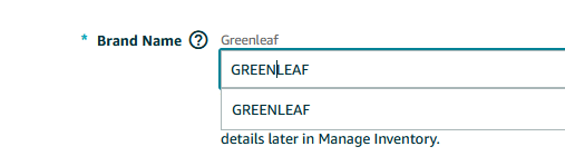 amazon brand name dropdown