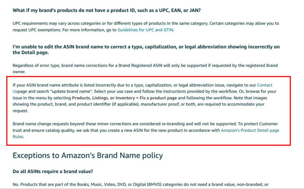 Amazon brand policy guidelines