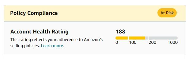 account health rating on amazon