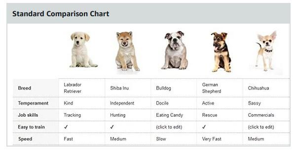 A plus comparison chart