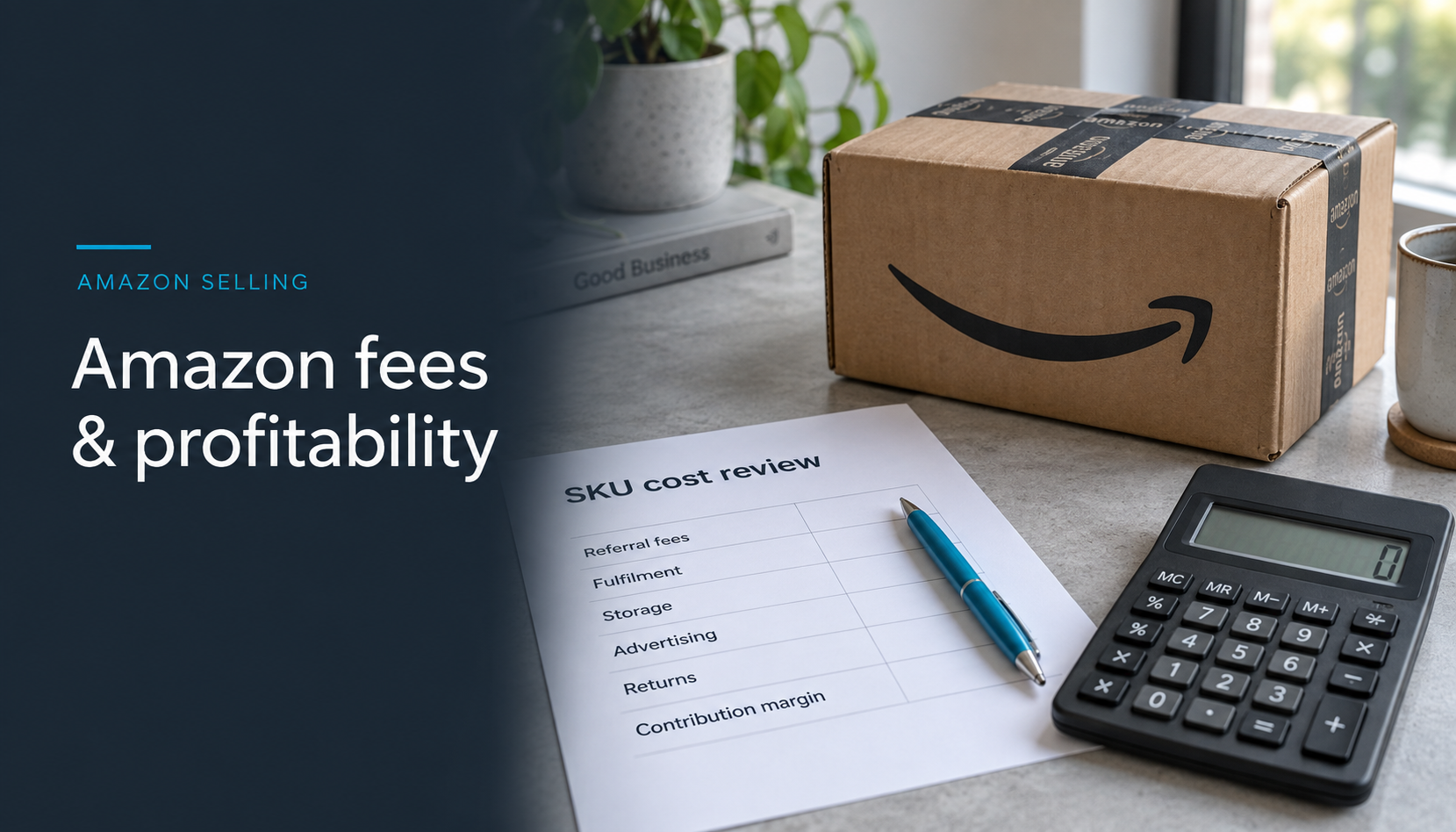 Amazon parcel, calculator and cost breakdown for reviewing selling fees and profitability